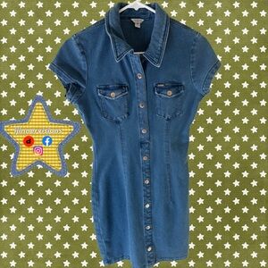 Vintage GUESS Denim Button-Up Dress